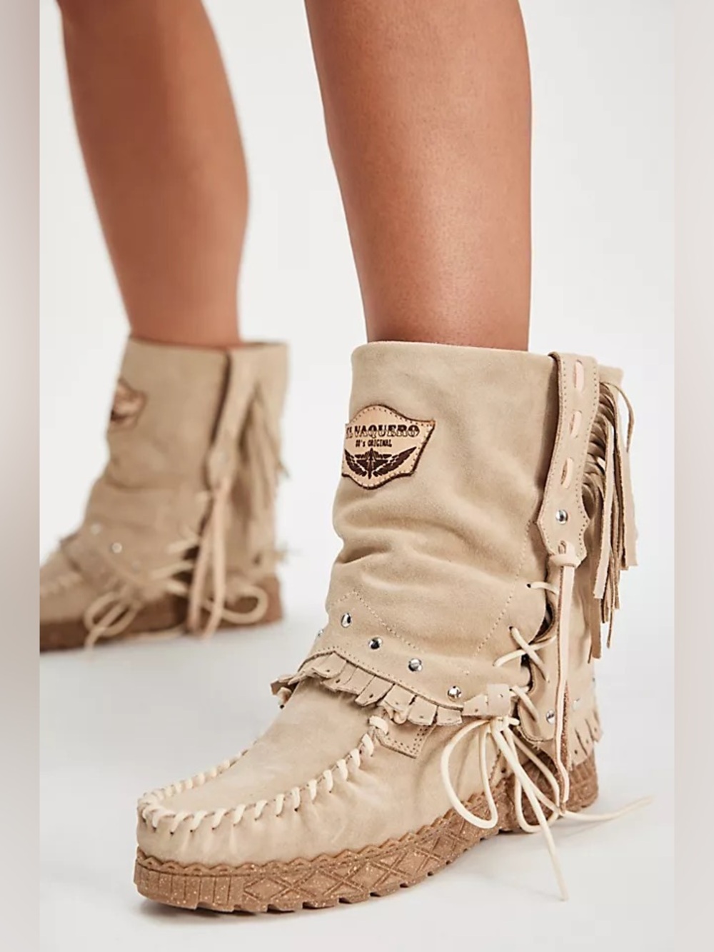 Free People El Vaquero Festival Foldover Mocc Boots NEW Size EU 37 - Picture 3 of 9